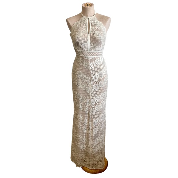 Morgan & Co. Dresses & Skirts - MORGAN & CO Lace Nude Prom Special Occasion Dress Halter-neck